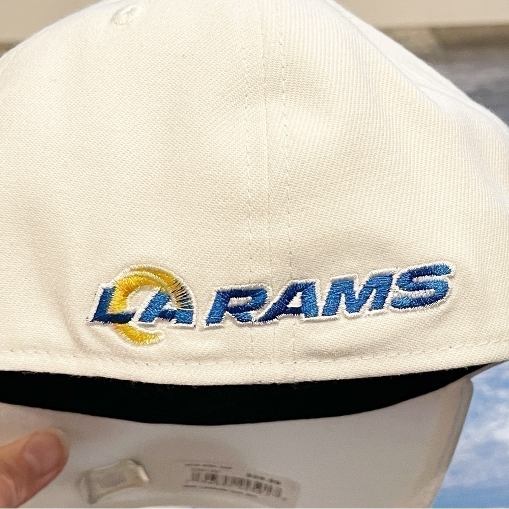 Los Angeles Rams New Era LA Logo Iced II 39THIRTY Hat White Medium/Large NEW - Picture 5 of 13